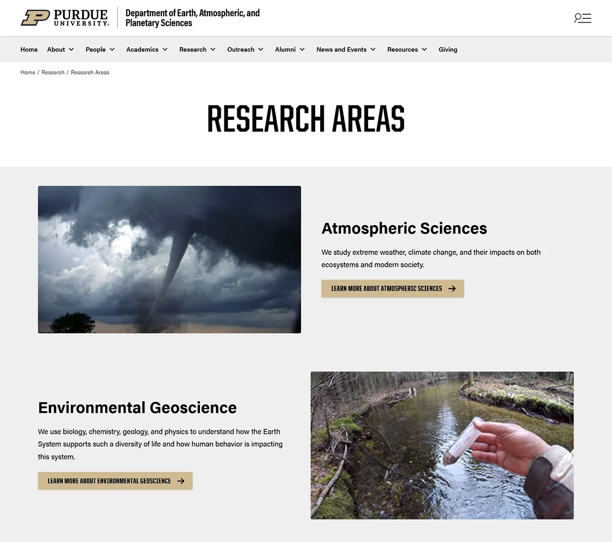 New EAPS Research Areas page